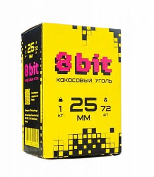8 bit 25мм, 72шт/уп - уголь для кальяна